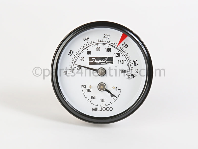 Raypak Temperature &amp; Pressure Gauge 0-200 Psi Kit - Part Number: 014647F