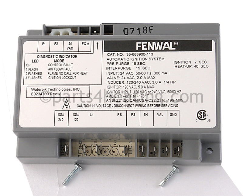 Laars Heating Systems Ignition Control, All - Part Number: R0386800