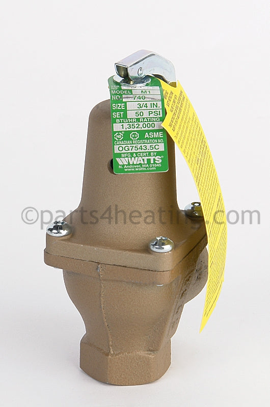 Lochinvar Valve, Pressure Relief, 3/4 In., 50#, Pb2001 - Part Number: RLV2001 , 100167387